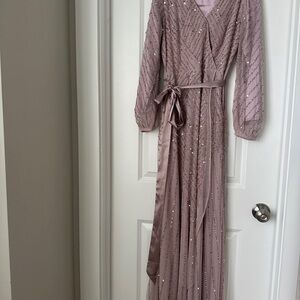 Elegant Mauve Sequin Dress US size 6